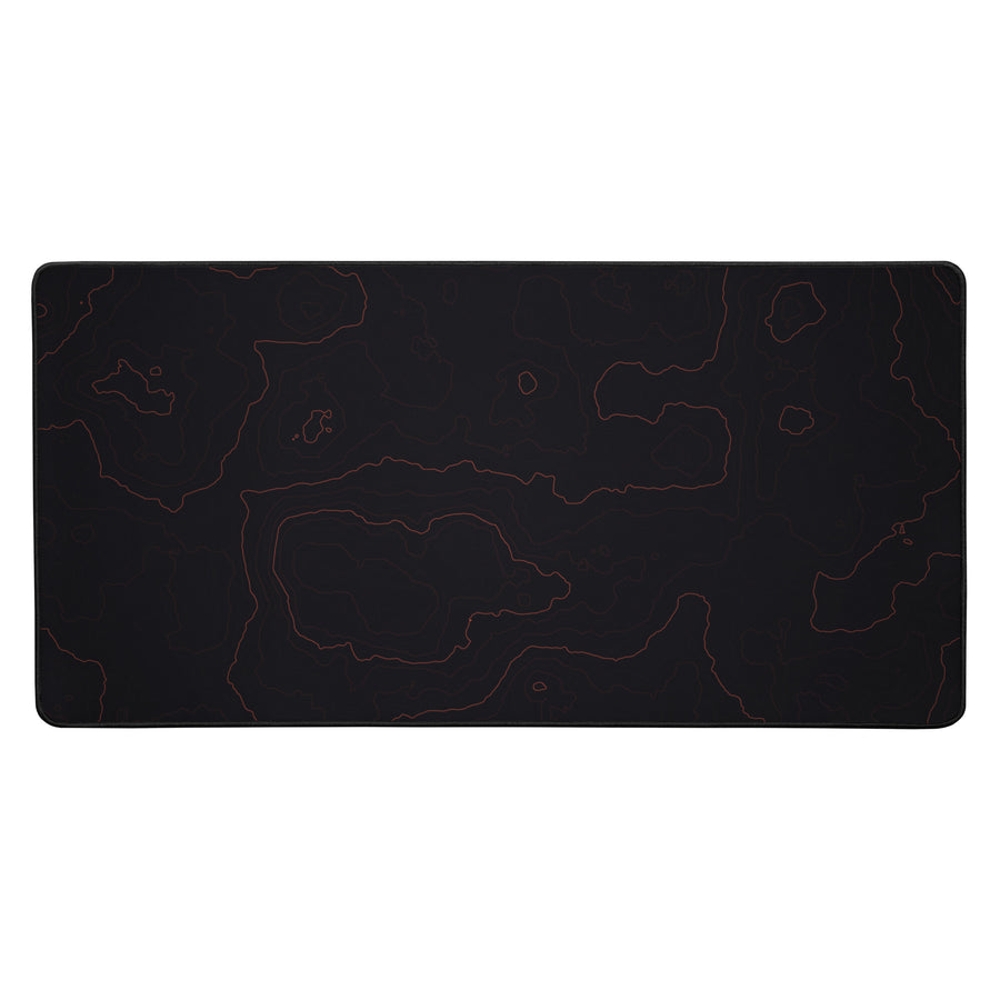 Neural Topography — Ember Red XL Desk Mat