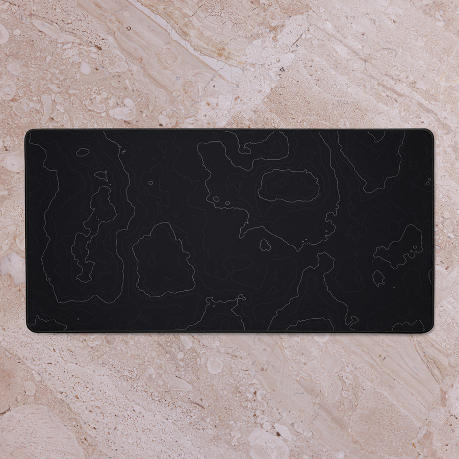 Neural Topography — Graphite Silver XL Desk Mat