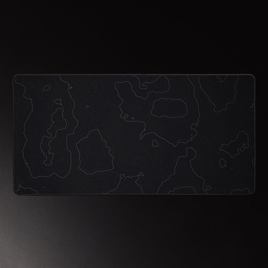 Neural Topography — Graphite Silver XL Desk Mat