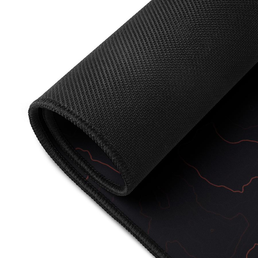 Neural Topography — Ember Red XL Desk Mat