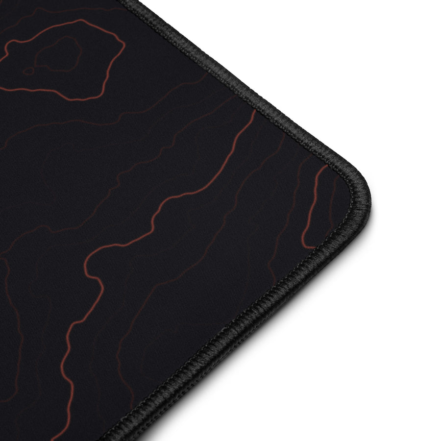 Neural Topography — Ember Red XL Desk Mat